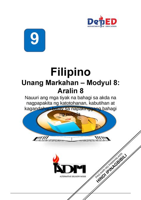 filipino 9 learning module with answer key aralin 3.4